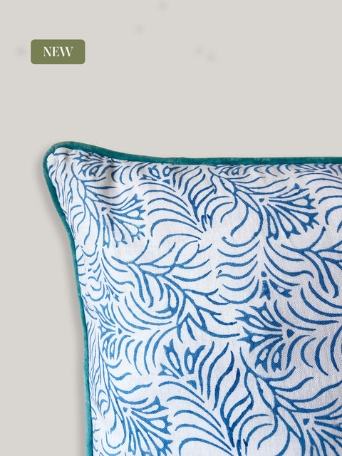 Zeenat Dual Pattern Linen Cushion Cover - House of Roya