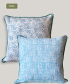 Zeenat Dual Pattern Linen Cushion Cover - House of Roya