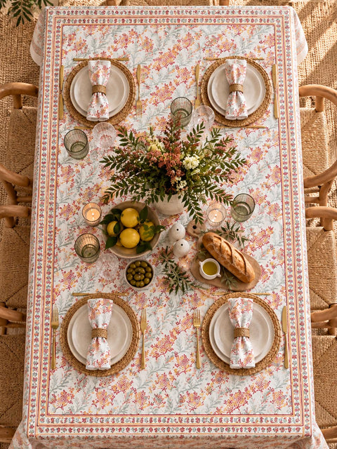 Red Tango Lily Jaipuri Tablecloth