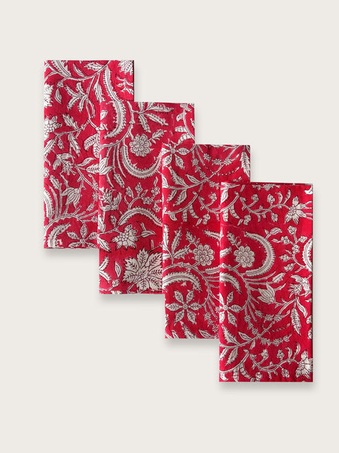 Wild Flower Christmas Jaipuri Napkin - Single