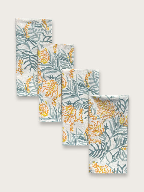 Yellow Tango Lily Jaipuri Napkin - Single