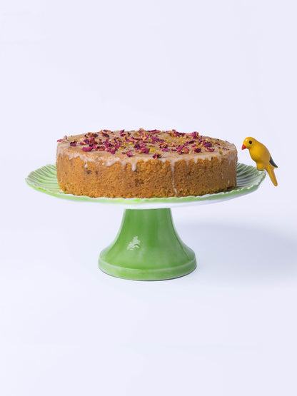 0215-Canary Yellow Bird Cake Stand