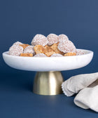 Marble and Brushed Gold Cake Stand - House of Roya