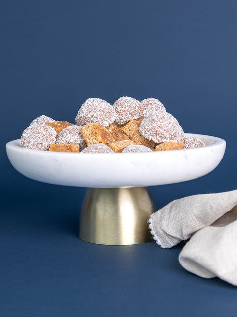 Marble and Brushed Gold Cake Stand - House of Roya